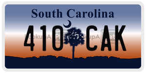 410CAK  license plate in SC