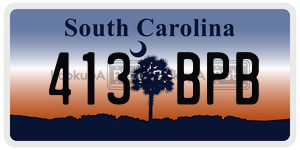 413BPB  license plate in SC
