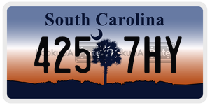 4257HY  license plate in SC