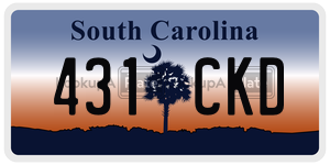431CKD  license plate in SC