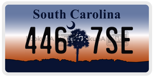4467SE  license plate in SC
