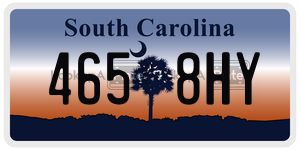 4658HY license plate in South Carolina