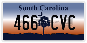 466CVC  license plate in SC