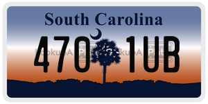 4701UB license plate in South Carolina