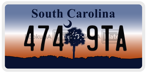 4749TA license plate in South Carolina
