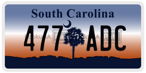 477ADC  license plate in SC