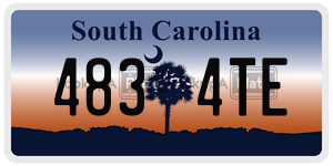 4834TE  license plate in SC