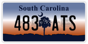483ATS license plate in South Carolina