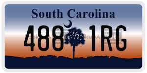 4881RG license plate in South Carolina