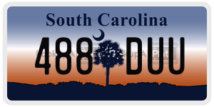 488DUU  license plate in SC
