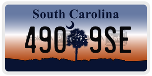 4909SE license plate in South Carolina