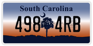 4984RB  license plate in SC