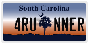 4RUNNER license plate in South Carolina