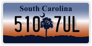 5107UL  license plate in SC