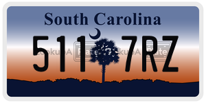 5117RZ license plate in South Carolina