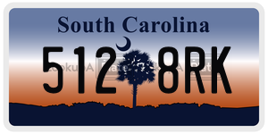 5128RK license plate in South Carolina