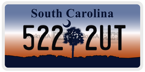 5222UT  license plate in SC