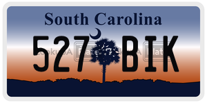 527BIK  license plate in SC