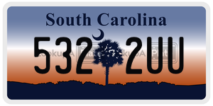 5322UU  license plate in SC