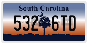 5326TD  license plate in SC