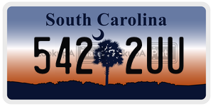 5422UU  license plate in SC