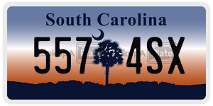 5574SX license plate in South Carolina