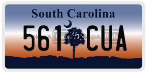 561CUA  license plate in SC