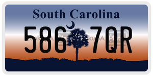 5867QR  license plate in SC