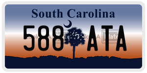 588ATA license plate in South Carolina