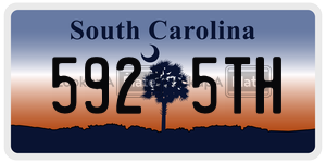 5925TH license plate in South Carolina