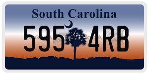 5954RB license plate in South Carolina