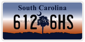 6126HS  license plate in SC