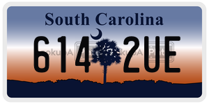 6142UE  license plate in SC