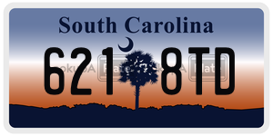 6218TD license plate in South Carolina
