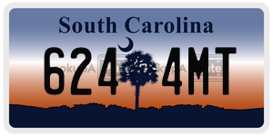 6244MT license plate in South Carolina