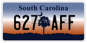 627AFF  license plate in SC