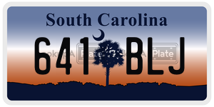 641BLJ  license plate in SC