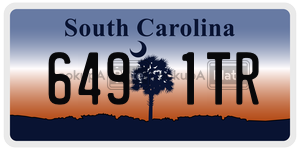 6491TR  license plate in SC