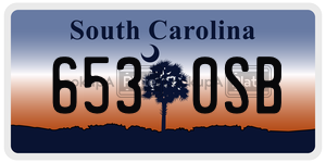 6530SB  license plate in SC