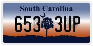 6533UP  license plate in SC