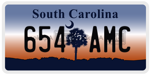 654AMC license plate in South Carolina