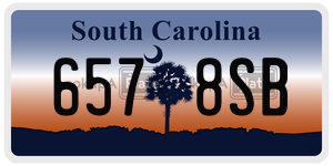 6578SB license plate in South Carolina