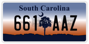 661AAZ  license plate in SC