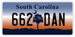 662DAN  license plate in SC