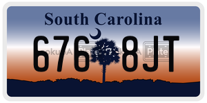 6768JT  license plate in SC