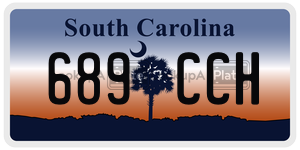 689CCH  license plate in SC