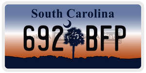 692BFP license plate in South Carolina