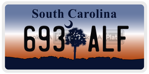 693ALF license plate in South Carolina