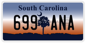 699ANA license plate in South Carolina