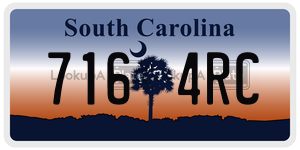 7164RC license plate in South Carolina